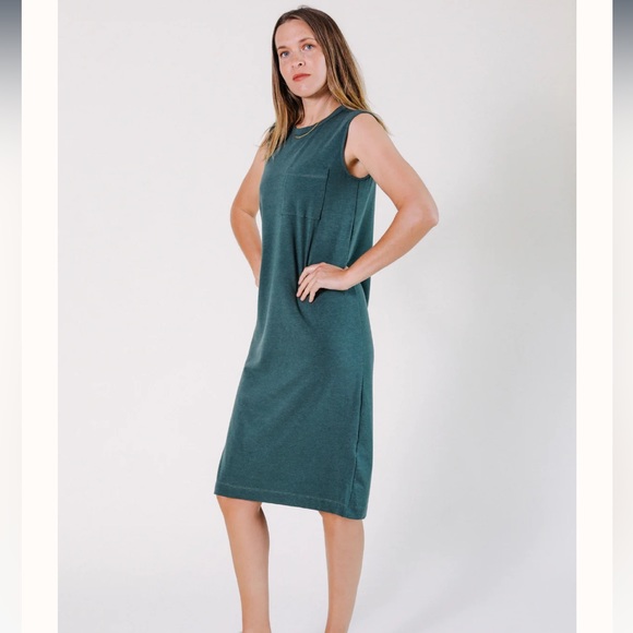 Pop linen / For Days Sophie Tank Jersey Dress in Pine, size XL - Picture 7 of 10